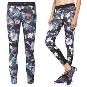 Adidas x Stella McCartney Black Floral Leggings XS